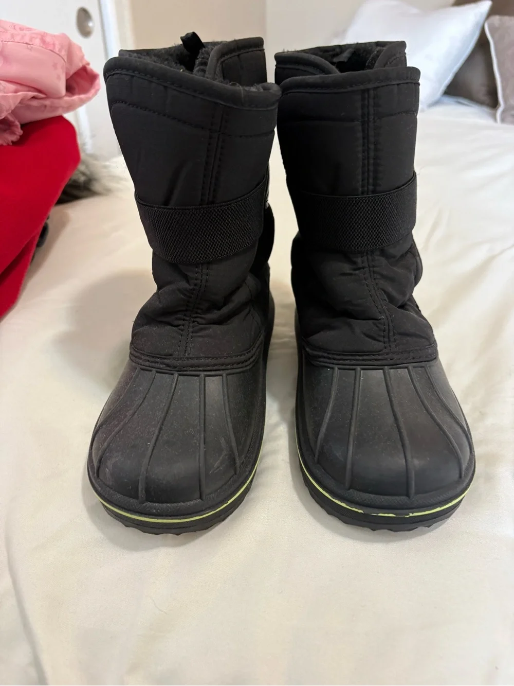 Kids Black Winter Snow Boot Size 4